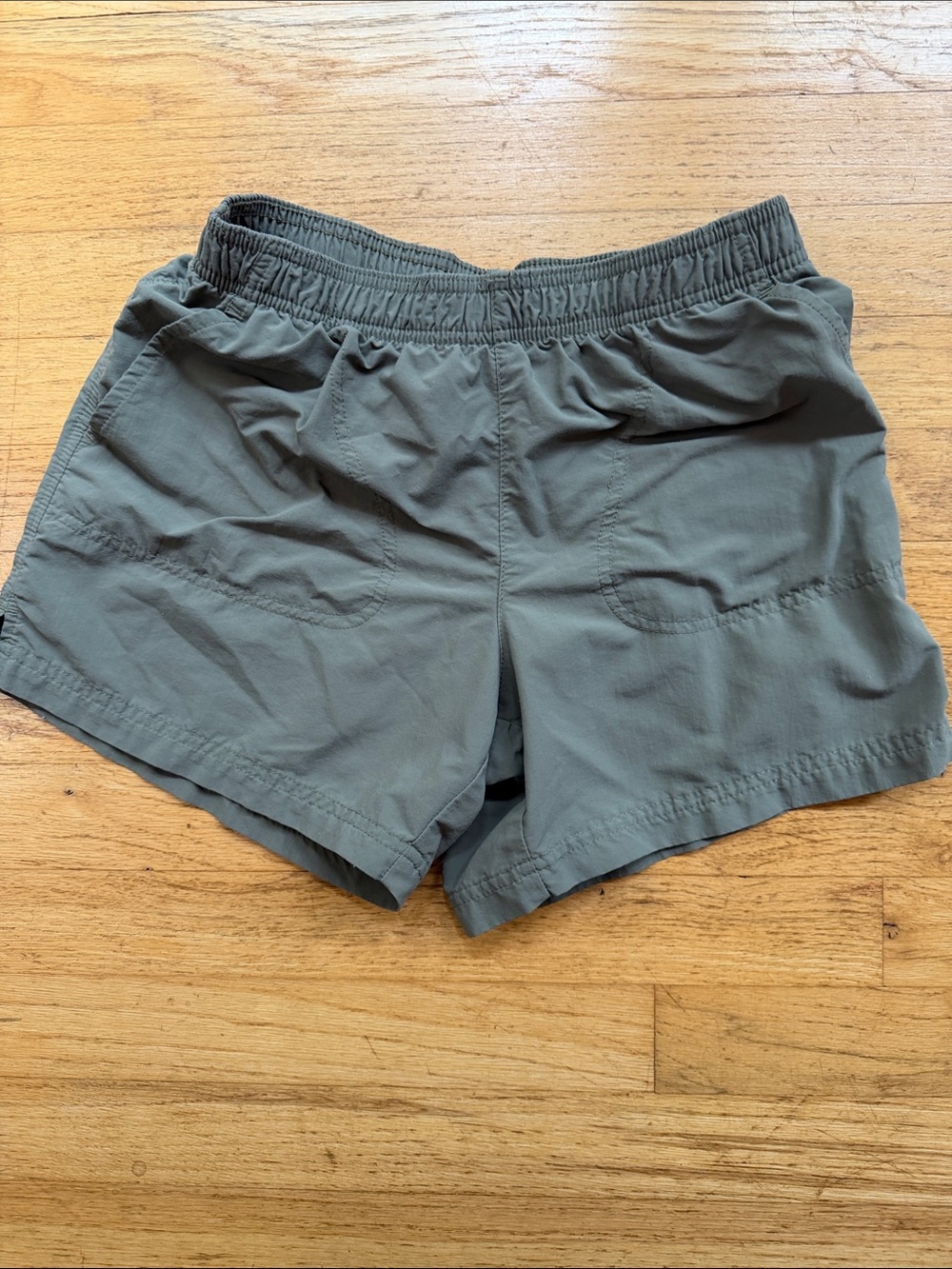Columbia Khaki Elastic Waist Drawstring Shorts